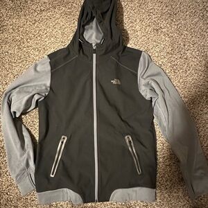 The North Face Two-Tone Hooded Windbreaker - Black & Light Gray